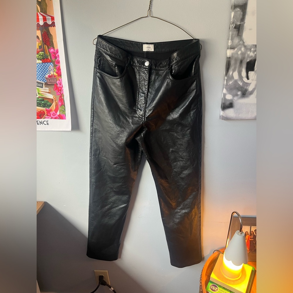 Wilfred Black Leather Jeans